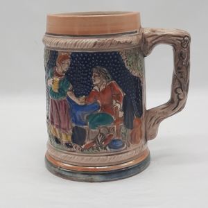 Vintage Hand Painted Beer Stein Mug Ceramic Collectible